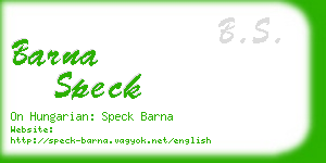 barna speck business card